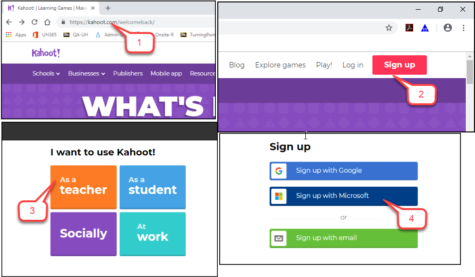 How to Create a Kahoot! Account – Instruction @ UH