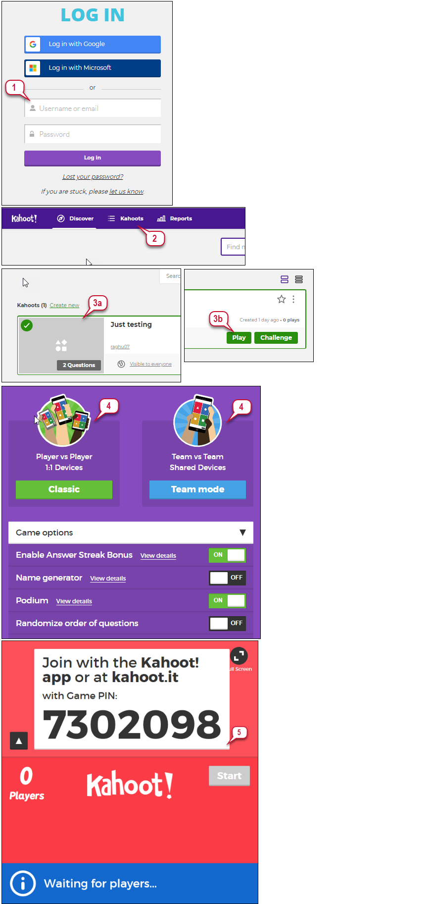 Create Kahoot App