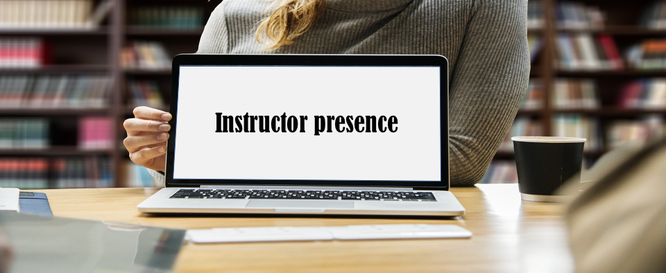 Open Laptop with "Instructor Presence" on Screen