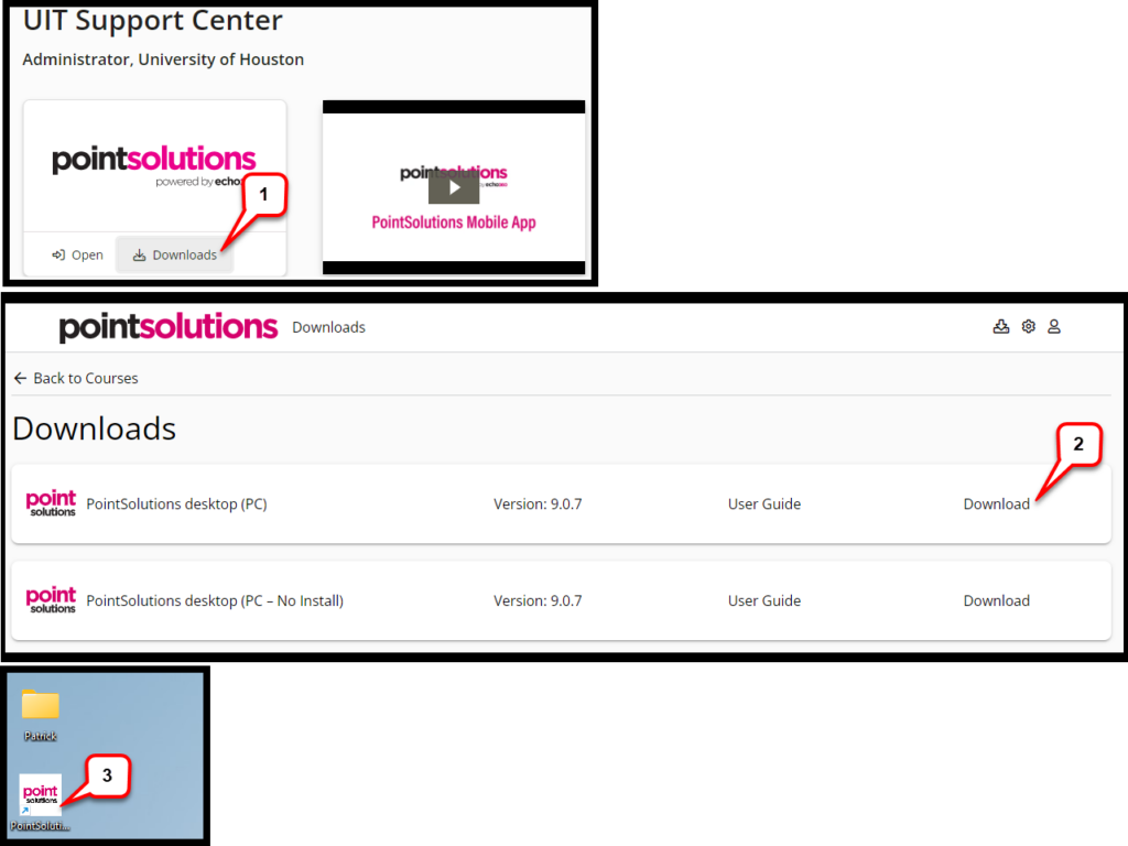 How to Download PointSolutions Desktop Software Instruction UH