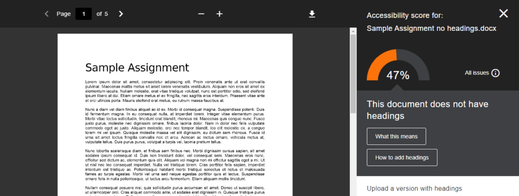 accessibility score no headings how to fix