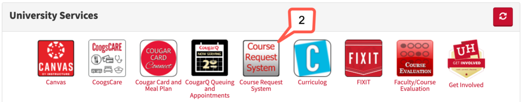 step 2 select course request system