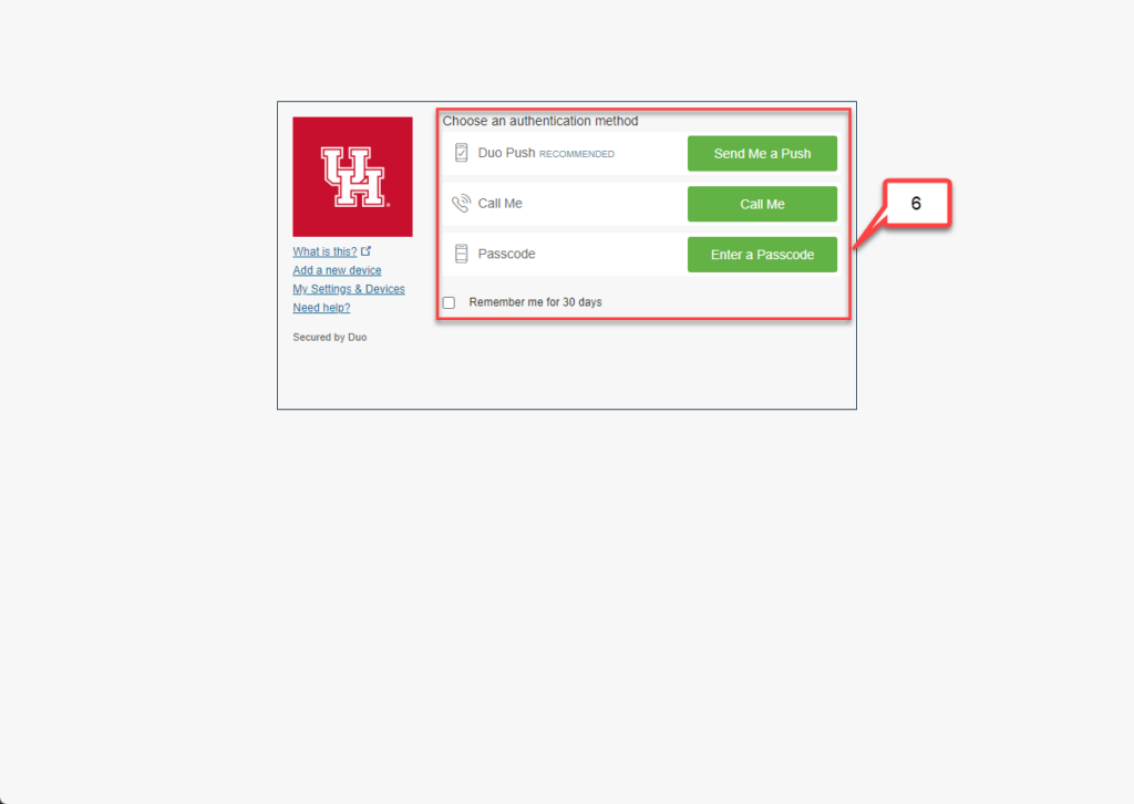 6 uh 2 factor authentication