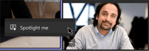 Spotlight me location within the Teams interface.
